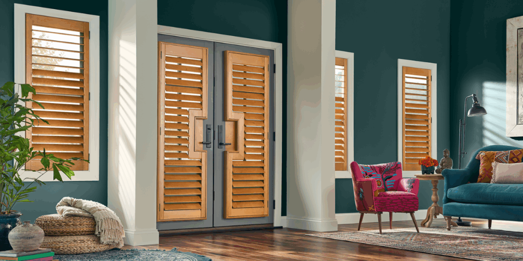 faux wood plantation shutters from Show Me Blinds and Shutters in Kirkwood, Mo. 