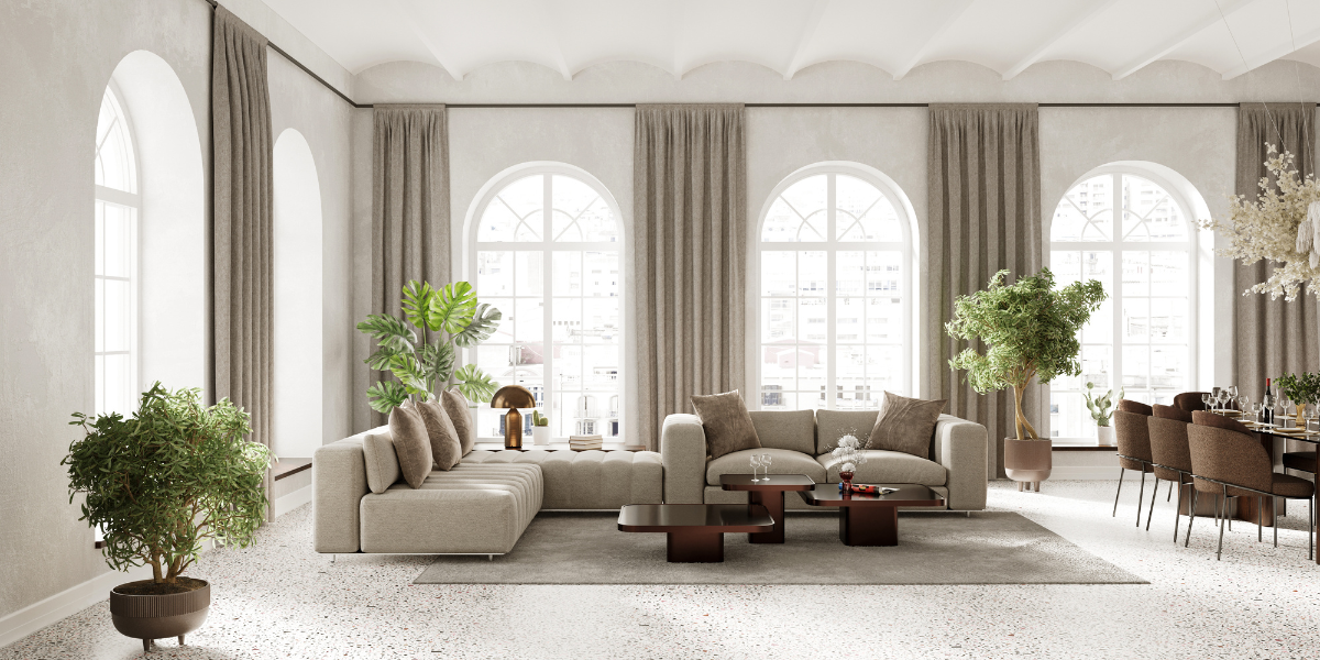 Luxury soft treatments for living rooms, bedrooms, and other interior spaces.