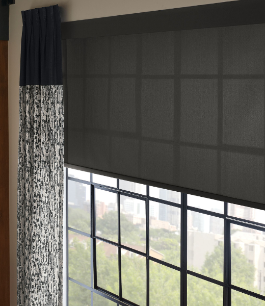 Energy efficient window shades installed in a St. Louis home.