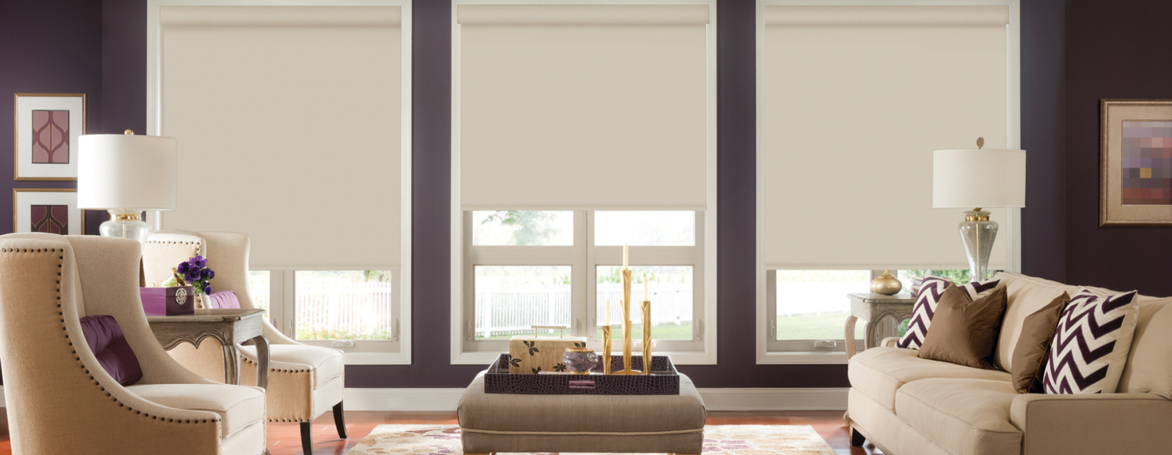 Roller shades in St. Louis, professionally installed by Show Me Blinds and Shutters.