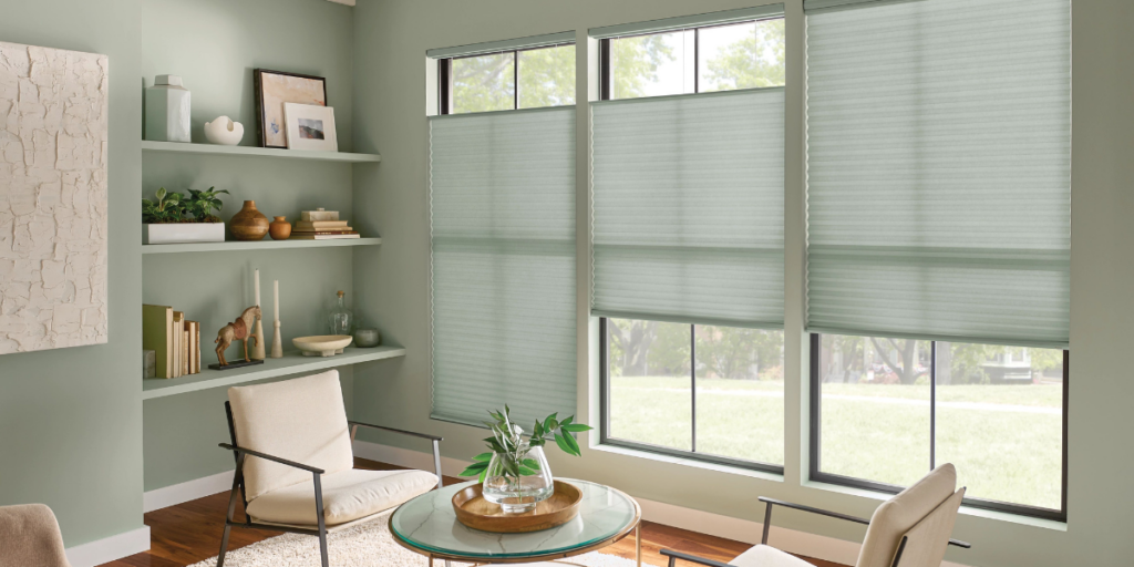 Cellular shades professionally installed by Show Me Blinds and Shutters in Kirkwood, MO. 